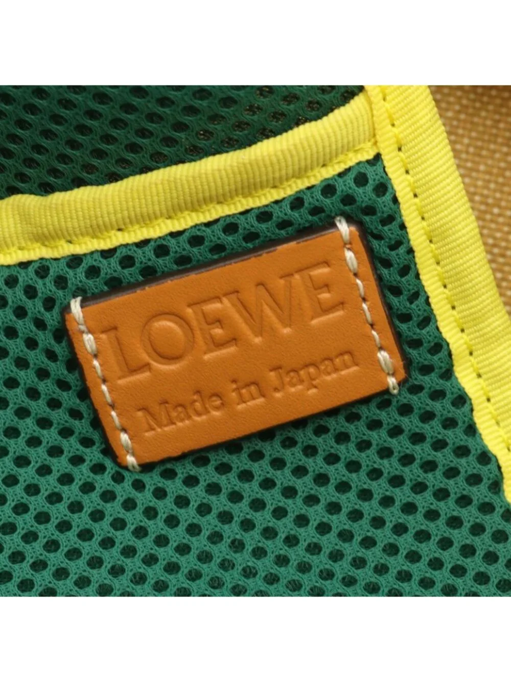 Loewe Tote Bag Eye Nature Eln 2-Way Beige Yellow Gray Canvas Leather